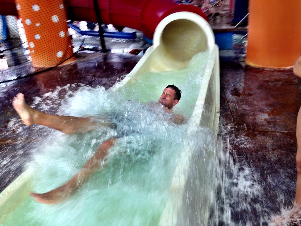 Brian going down the Water Slide David Shankbone Flickr