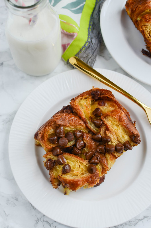 Chocolate Chip Croissant Bread Pudding Fake Ginger