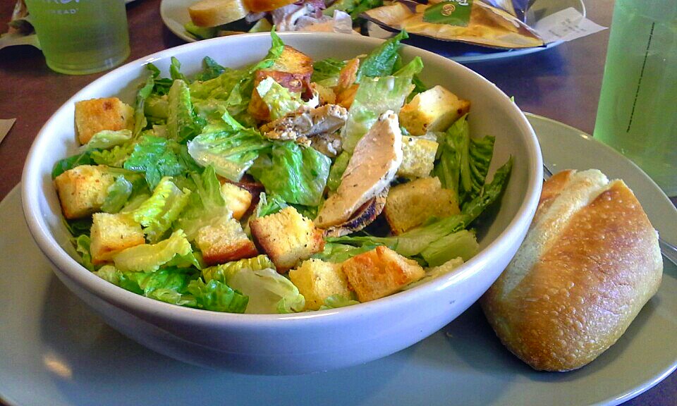 Lunch Chicken Caesar Salad at Panera Bread, Cherry Hill