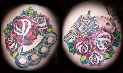 guns and knuckles tattoo brass knuckles and pistol tattoo,… Flickr