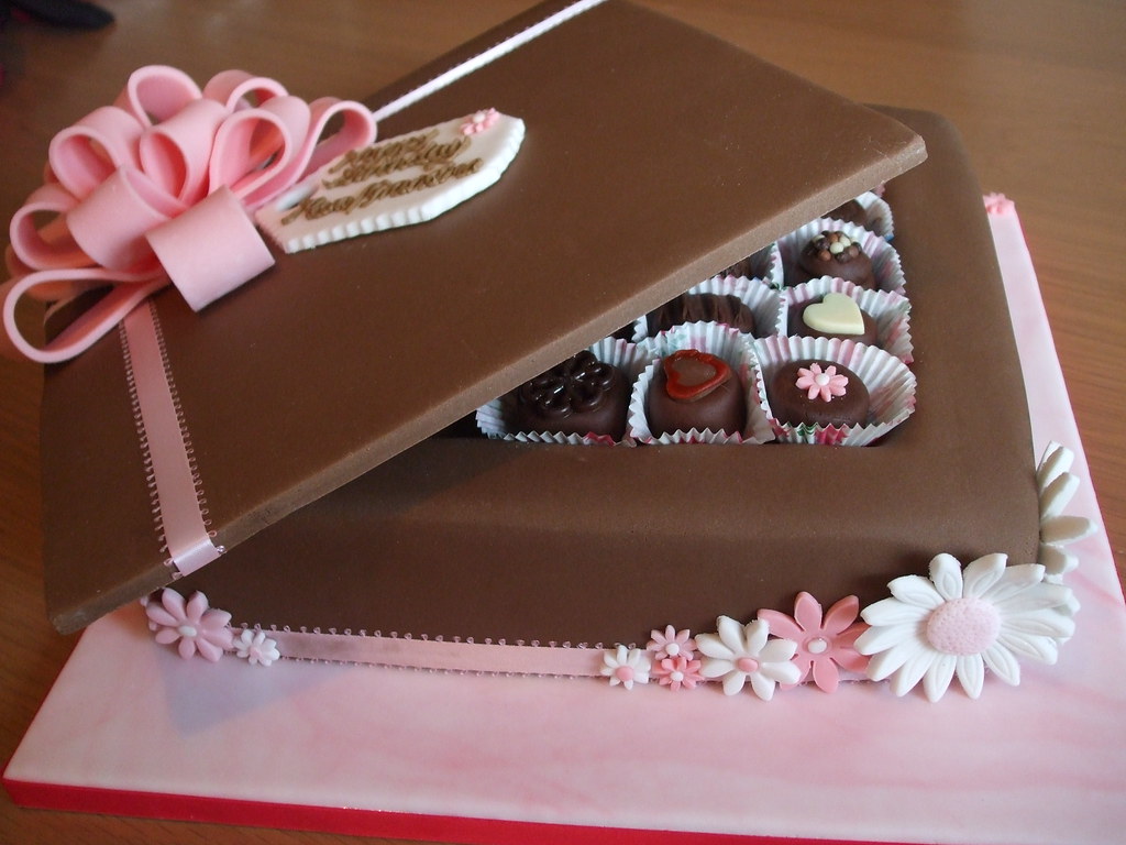 CHOCOLATE BOX CAKE Each chocolate is handmade from chocola… Flickr