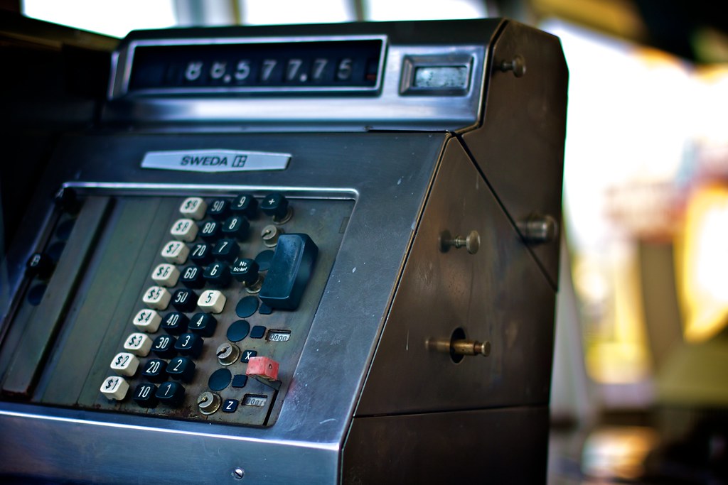 Sweda Cash register on display at the world's oldest opera… Flickr
