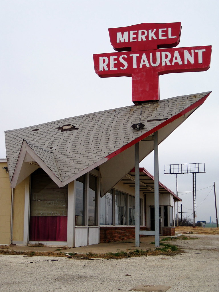 Restaurant, Merkel, TX Sign and facade of the Merkel Resta… Flickr