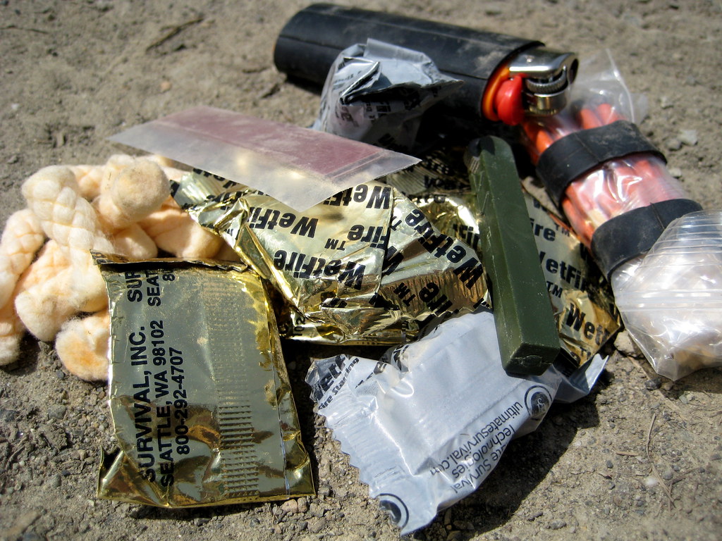 Emergency Fire Starting Kit Contents Photo for an article.… Flickr