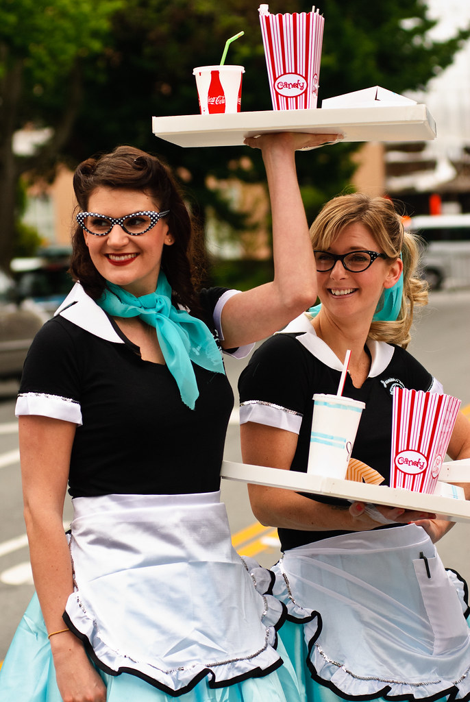 Women in 50'sera waitress costumes thaths Flickr