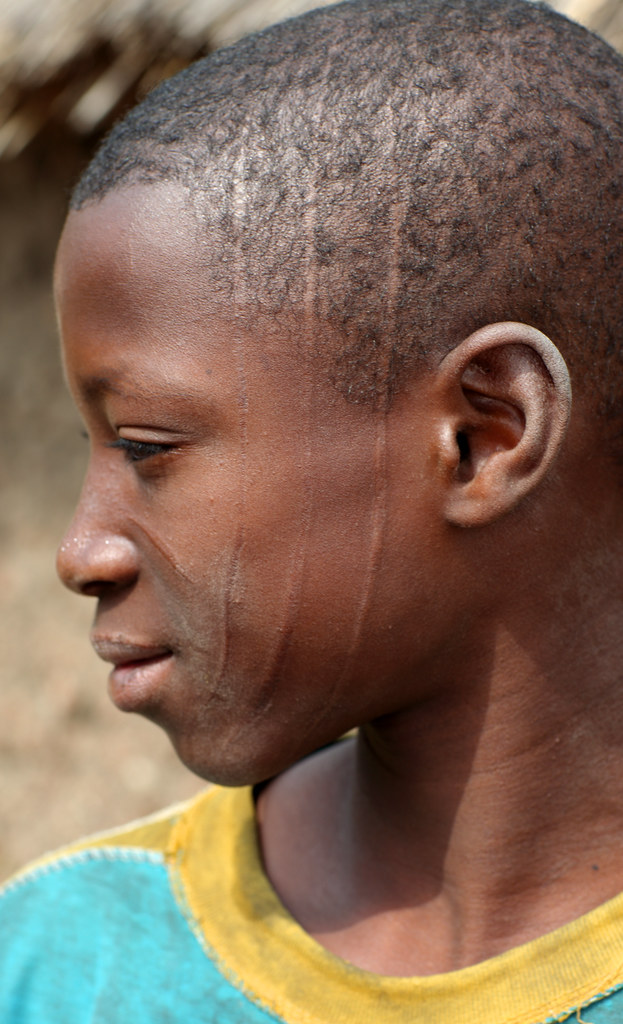 Boy with scars in the face, Benin This boy is from the eth… Flickr