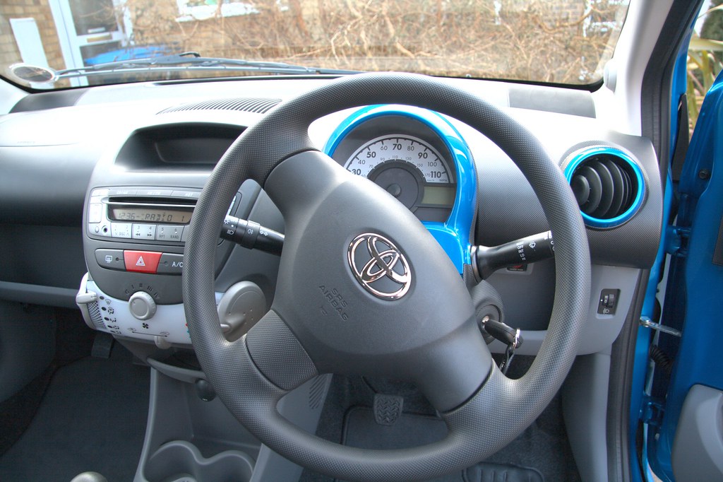 Aygo Dashboard A view of the dashboard in our new Toyota A… Flickr