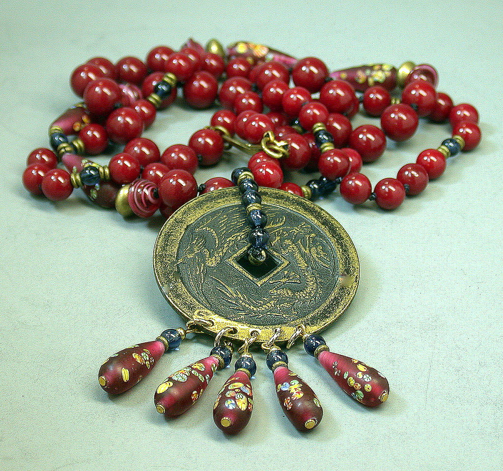 VINTAGE BEAD NECKLACE Asian Mystique Japanese Millefiori… Flickr
