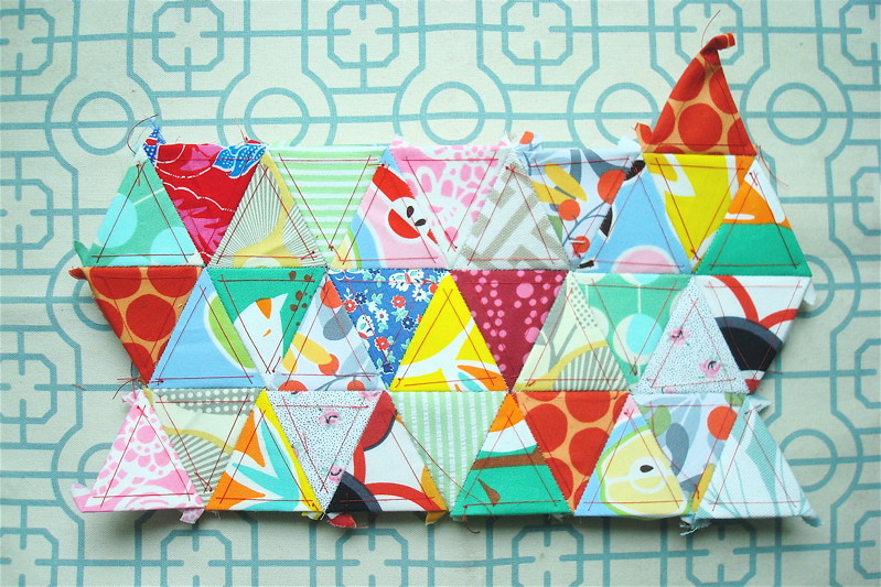 Triangle Paper Piecing Truckin' along on my paper piecing!… Flickr