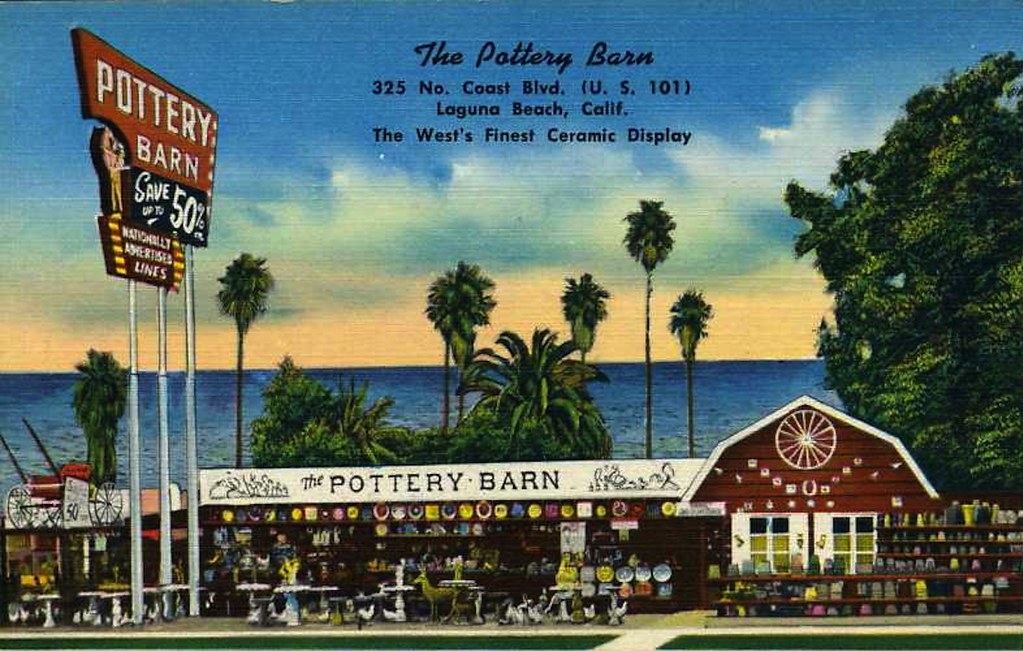 1950s THE POTTERY BARN Laguna Beach CALIFORNIA vintage pos… Flickr