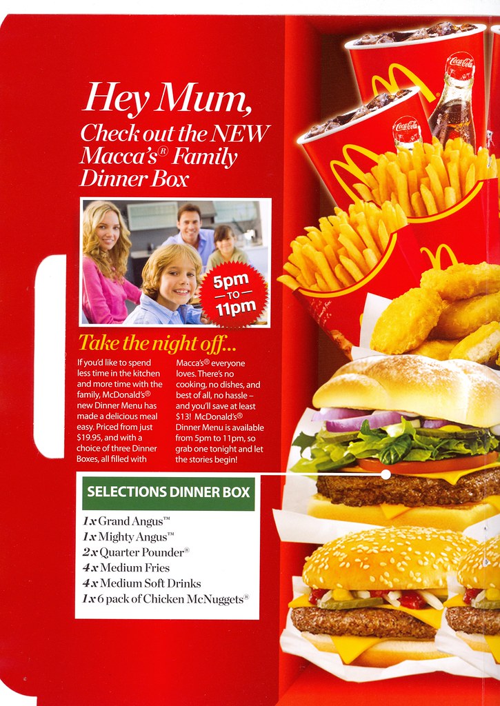 McDonald's Family Dinner Box Australia Selections Dinner B… Flickr