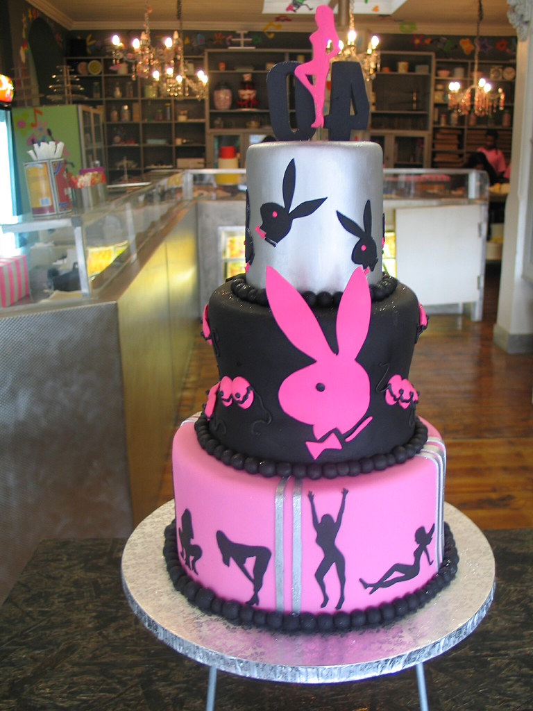 Playboy bunny 3 tiered birthday cake Playboy bunny 3