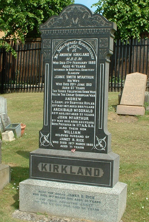 Kirkland Family, AIRBLES CEMETERY, Motherwell, Scotland. Flickr