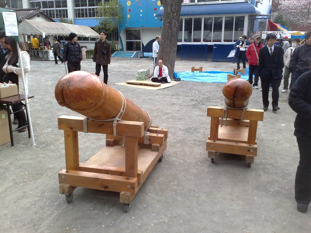 Big cannons People were let ride on these wooden penis