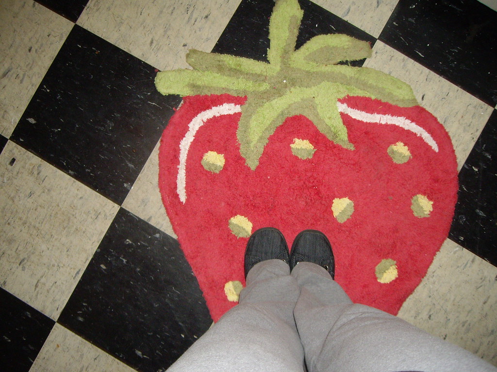Cute strawberry rug in my kitchen My friend Raina gave me … Flickr