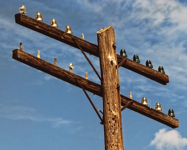 Old Telephone Line Poles like this once carried the teleph… Flickr