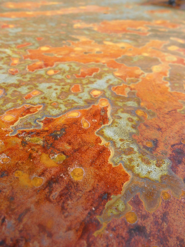 Rusty sheet metal The changing colours of acid washed mild??? Flickr