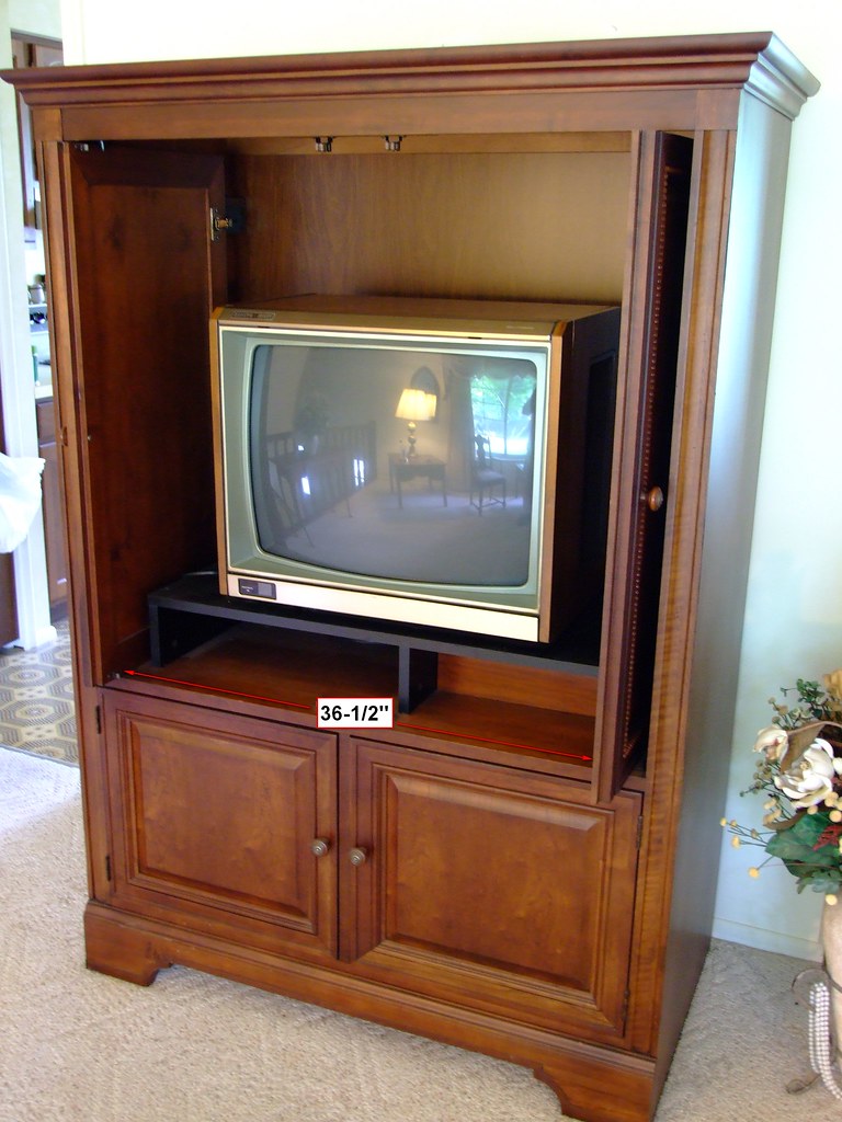 Cherry Wood Armoire TV Entertainment Center Cherry Wood Ar… Flickr