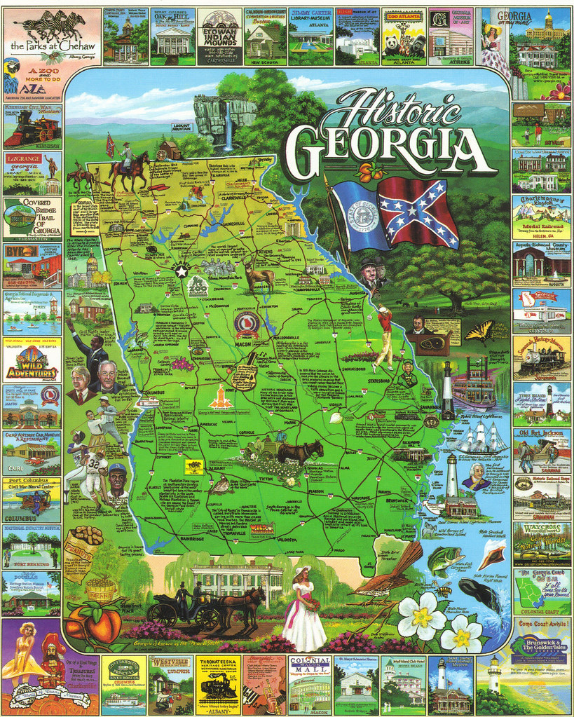 Historic State Map Postcard Since 1733, when James… Flickr