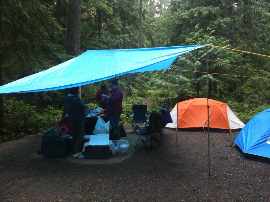 Camp Tarp Camping in the rain. Bring a tarp and lots of ro… Joel