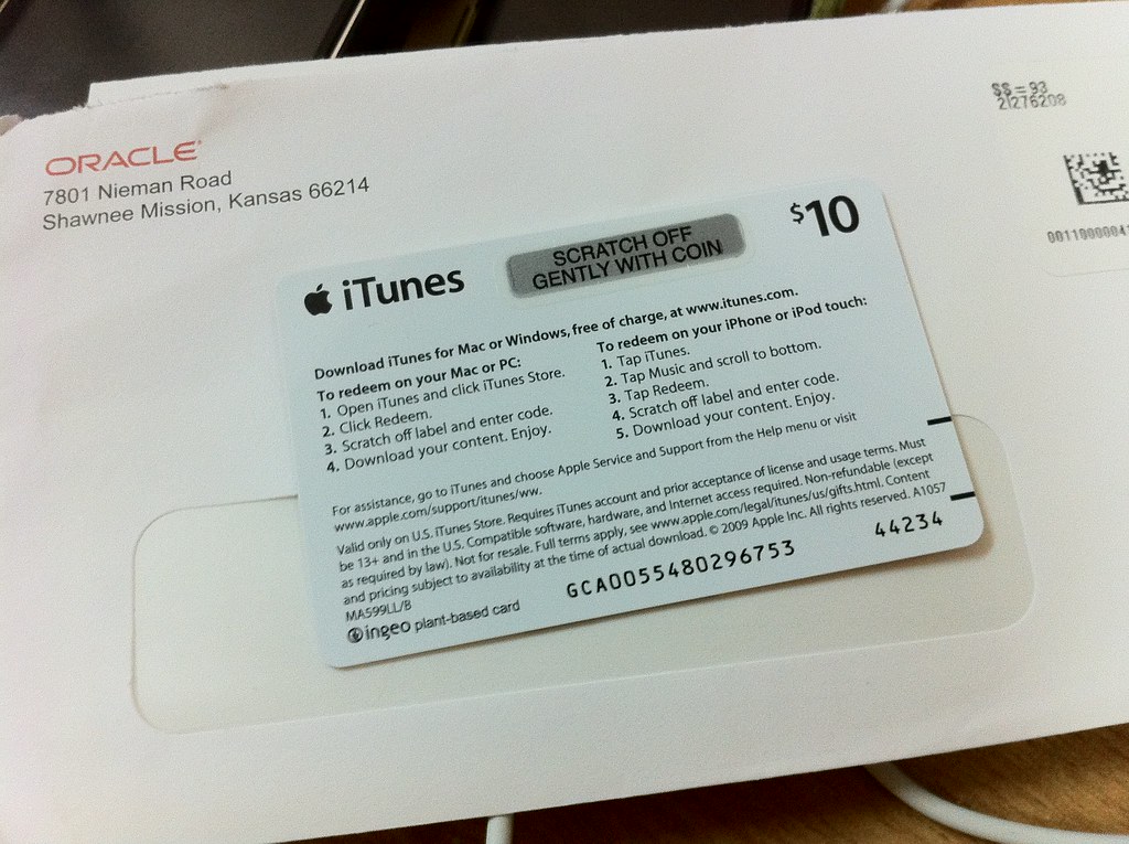 Back of iTunes card. 10 buys you 10 highquality and add… Flickr