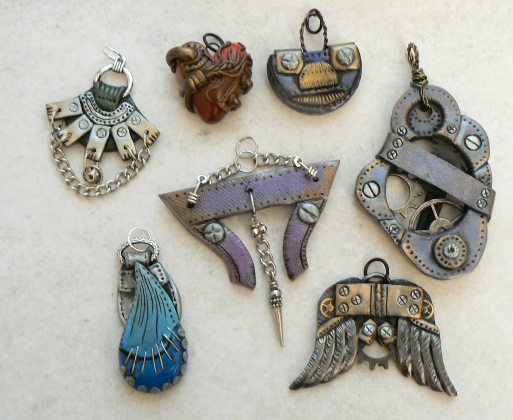 steampunk polymer clay pendants steampunk polymer clay pen… Flickr