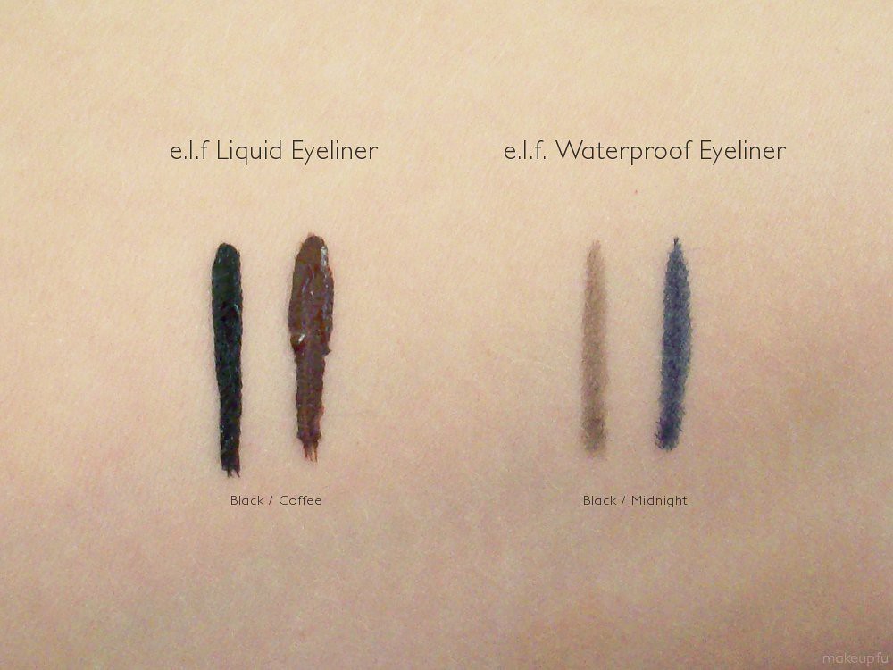 e.l.f. Eyeliners Swatches e.l.f. Liquid Eyeliner and Water… Flickr