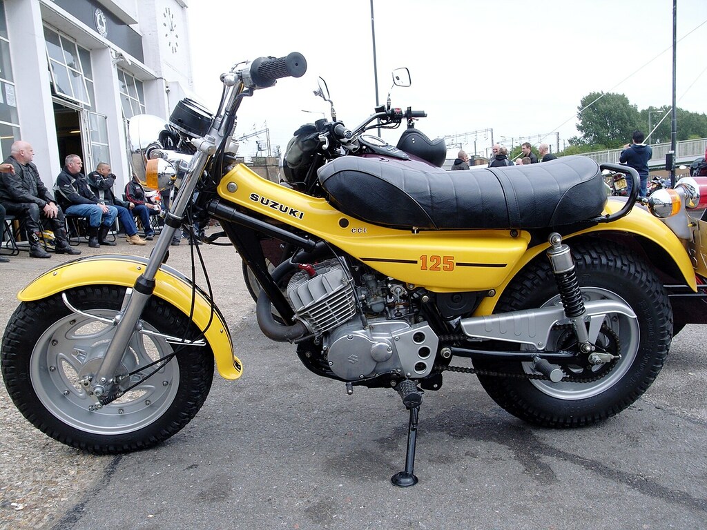 Odd little Suzuki 125 Beach Monkey Bike from 70s Sheriff of Nothing