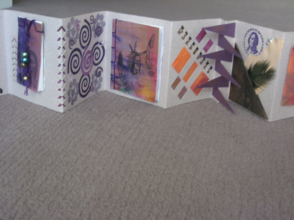 CONCERTINA ART BOOK open middle handmade papers, envelop… Flickr