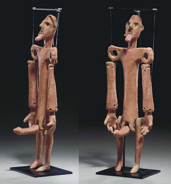 A Greek Terracotta Ithyphallic of Ten Articulat