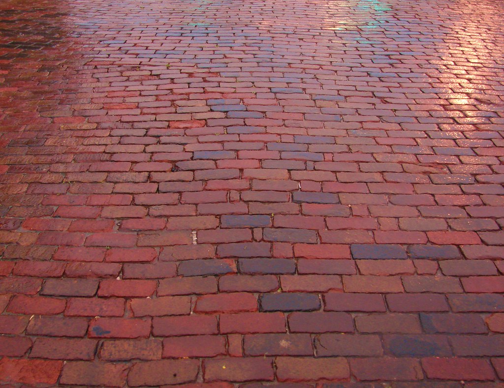Rainy brick street This stretch of Harrison Street, betwee… Flickr