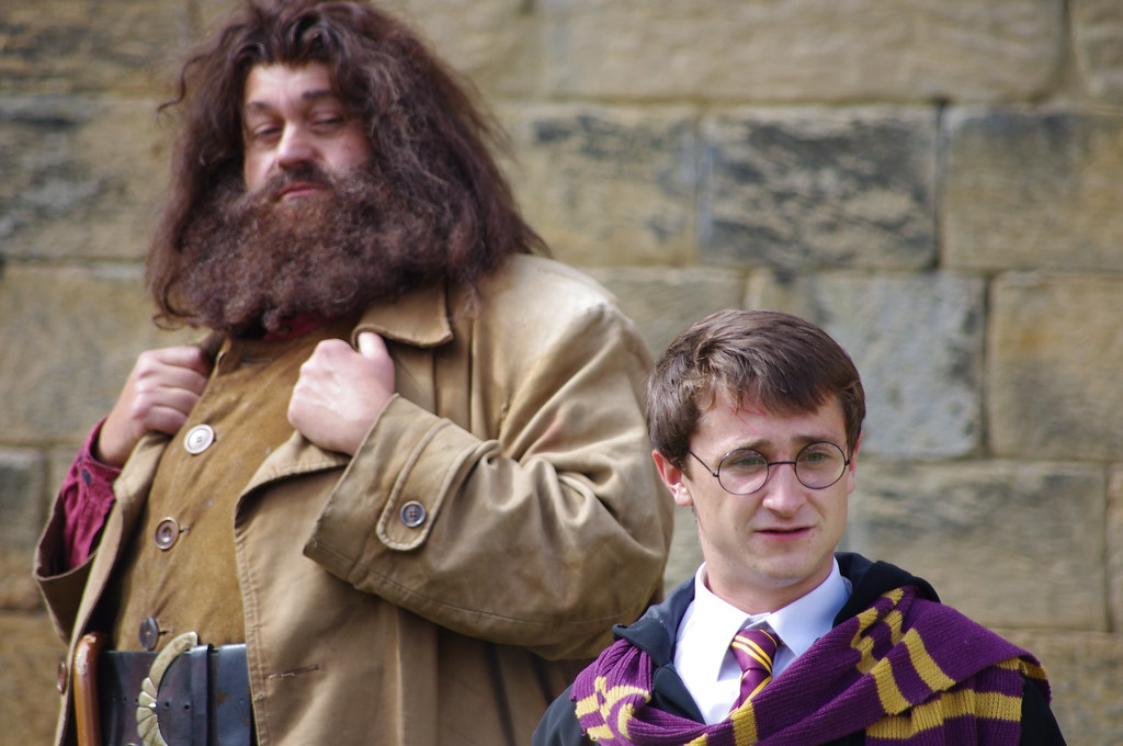 Hagrid & Harry Hagrid & Harry Potter entertain the crowd i… Flickr