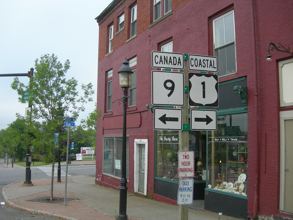 Maine Road Signs Downtown Calais, Maine. Jimmy Emerson, DVM Flickr