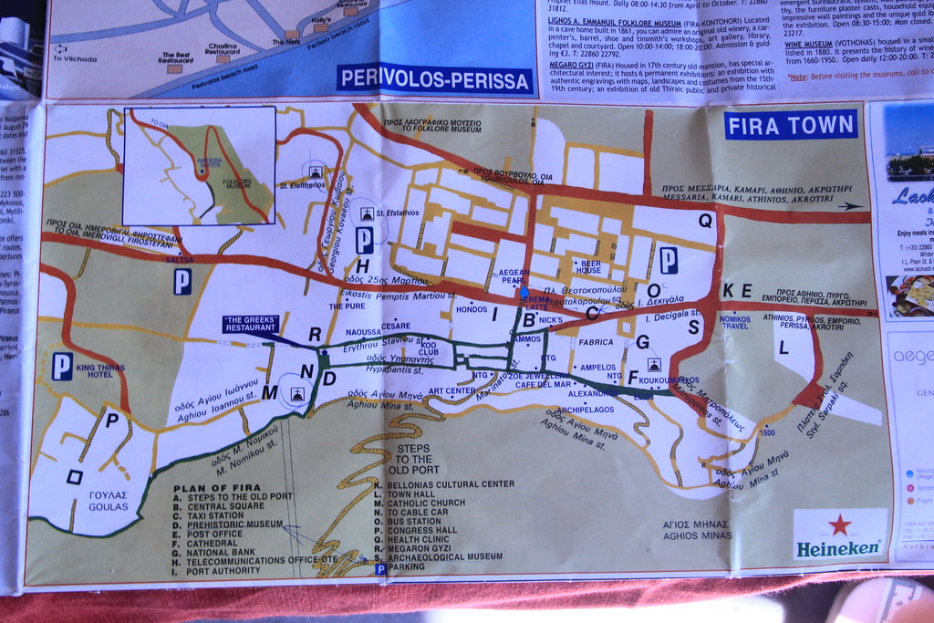 Fira Grece Carte Map of Fira Town May Oo Flickr