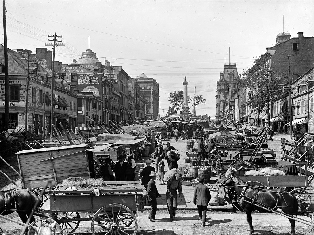 Montréal Place Jacques Cartier_Square_année1900. Benoit Brouillette