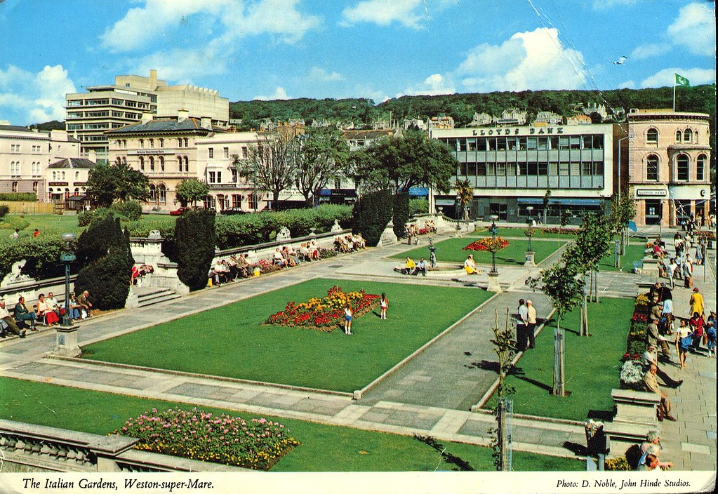 Weston super Mare The Italian Gardens Old postcard 197… Flickr