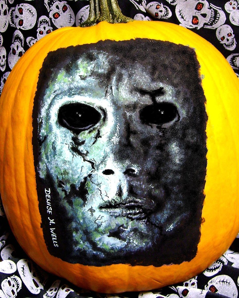 Michael Myers 'Halloween' pumpkin painting by Denise A. We… Flickr