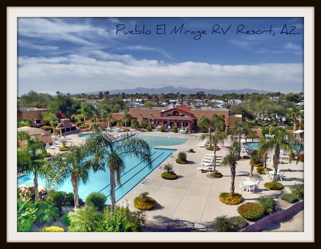 Pueblo El Mirage RV Resort, AZ Pool area with gym building… Flickr