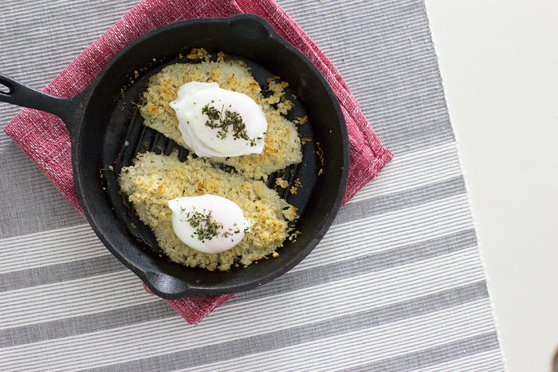 Flounder with Baked Panko Crust and Poached Eggs Just Me and the Clams