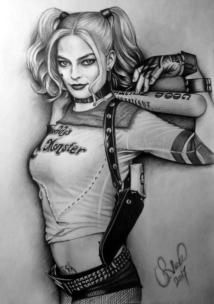 Pencil Drawing Karakalem Harley Quinn Harley Quinn Marg… Flickr