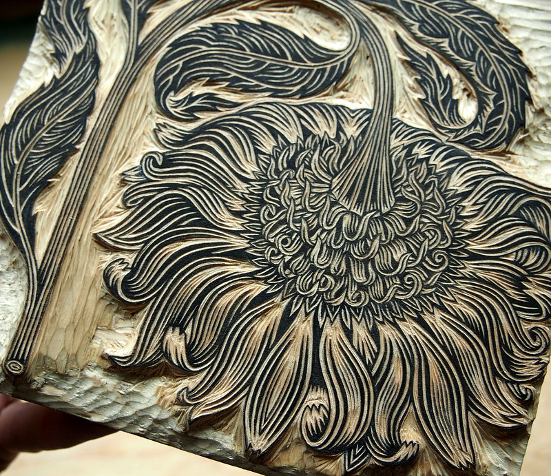 Tugboat NEW! "BOWING FLOWER" Woodcut!