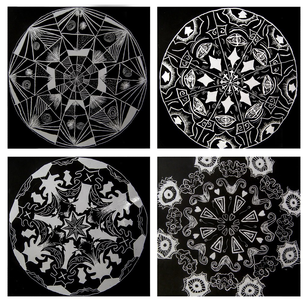 Scratchboard Mandala designs Art Brut Sessions