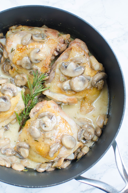 Chicken Thighs with Creamy Rosemary Mushrooms Fake Ginger