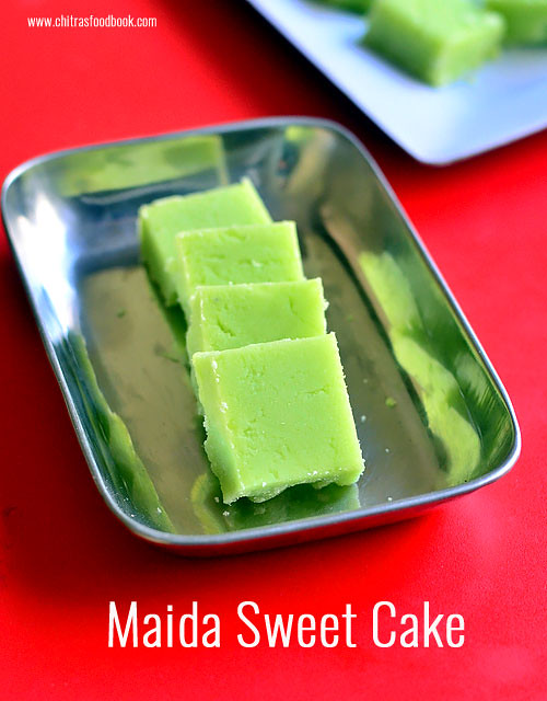 Maida Burfi Recipe Maida Sweet Cake Easy Maida Sweets For Diwali Chitra's Food Book