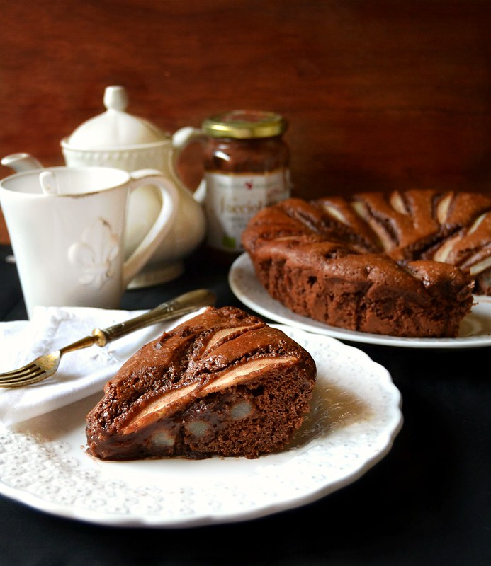 Torta Con Ricotta Pere E Gocce Di Cioccolato