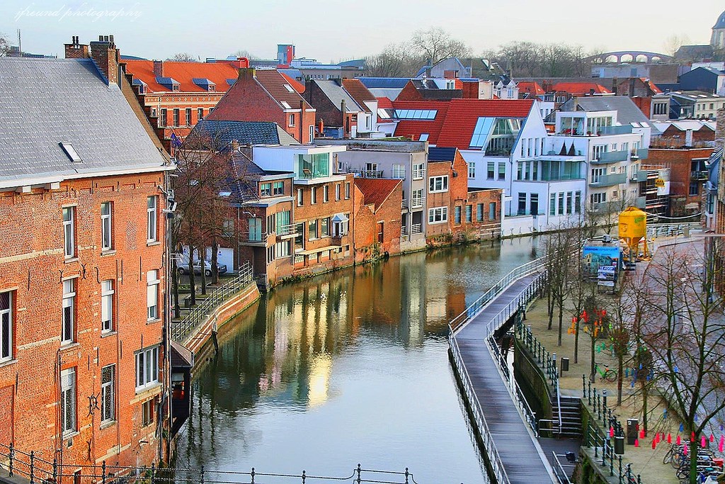 Belgium Rivers / Leie river in Ghent, Belgium, Europe Photograph by