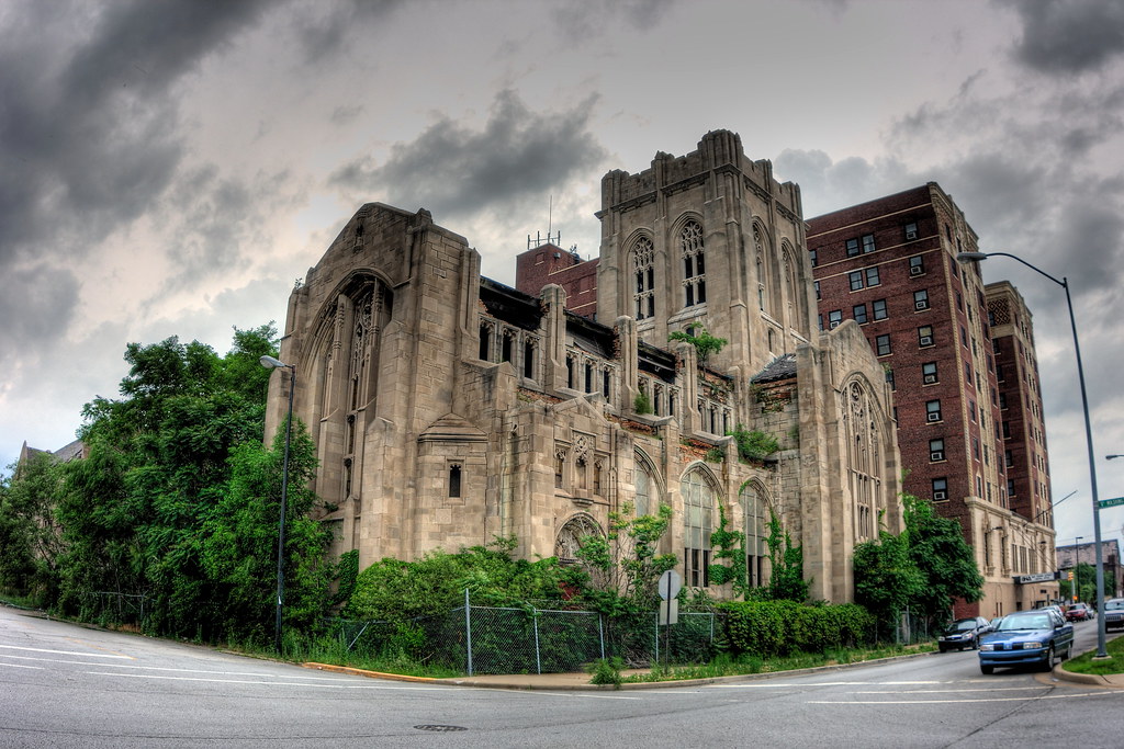 Abandoned City Methodist Church. Exterior view. HDR. Gary,… Flickr