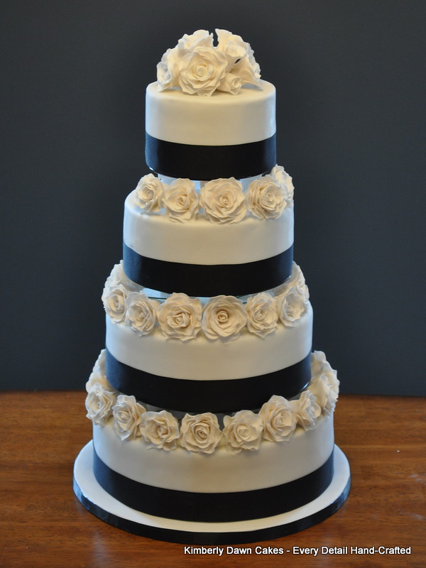 Black and White Rose Wedding Cake Kimberly Dawn Cakes Flickr
