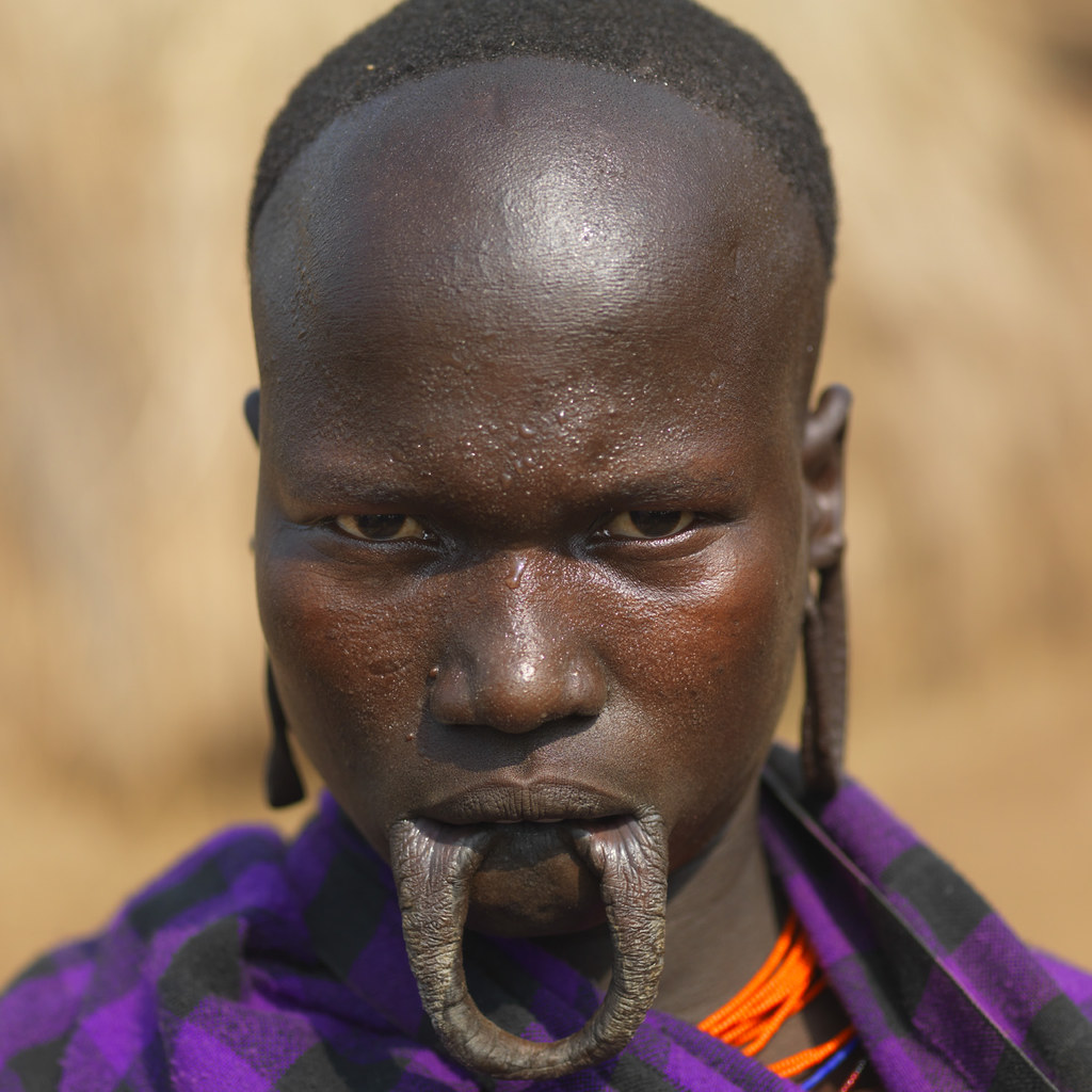 Mursi woman Maggo Ethiopia Mursi woman without her