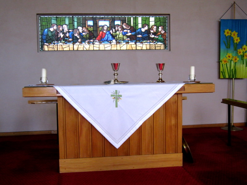 Communion Table cloth at each of the four corners of this … Flickr